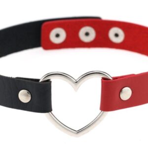 Ras de cou BICOLOR HEART Noir-Rouge