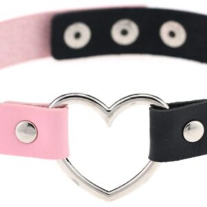 Ras de cou HEART DUO Noir-Rose