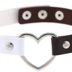 Ras de cou HEART DUO Blanc-Marron
