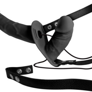 Double Gode Ceinture Vibrant Double Thruster 17 x 4cm Noir