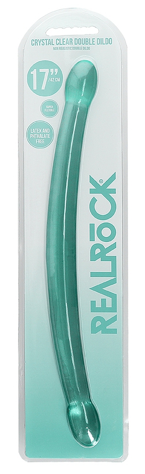 Double gode Crystal RealRock 42 x 3.2cm Vert – Image 2