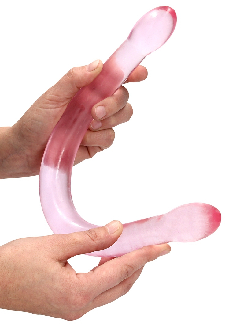 Double Gode Crystal RealRock 42 x 3.5cm Rose – Image 4