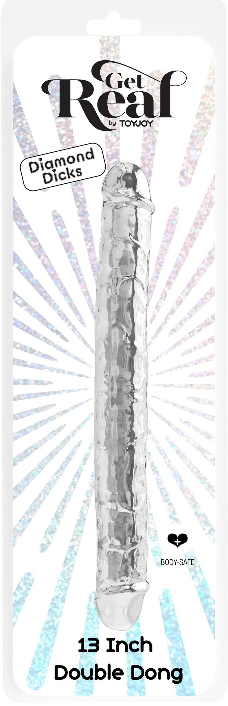 Double Gode Diamond Dick 34 x 3.8cm Transparent – Image 2