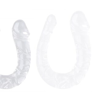 Double Gode transparent U Jelly M 15 x 4cm