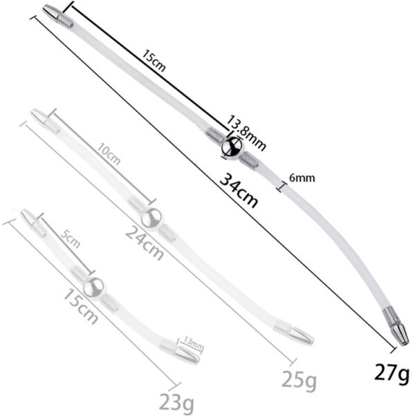 Double Tige d'urètre flexible Flexi Duo 34cm - Diamètre 8mm – Image 3