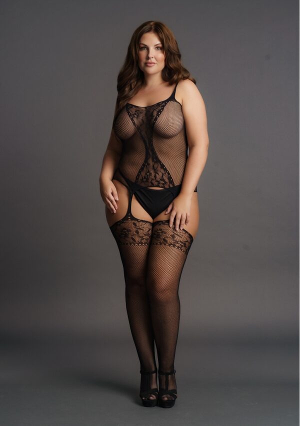 Body Porte-Jarretelles FISHNET SUSPENSER Noir – Image 7
