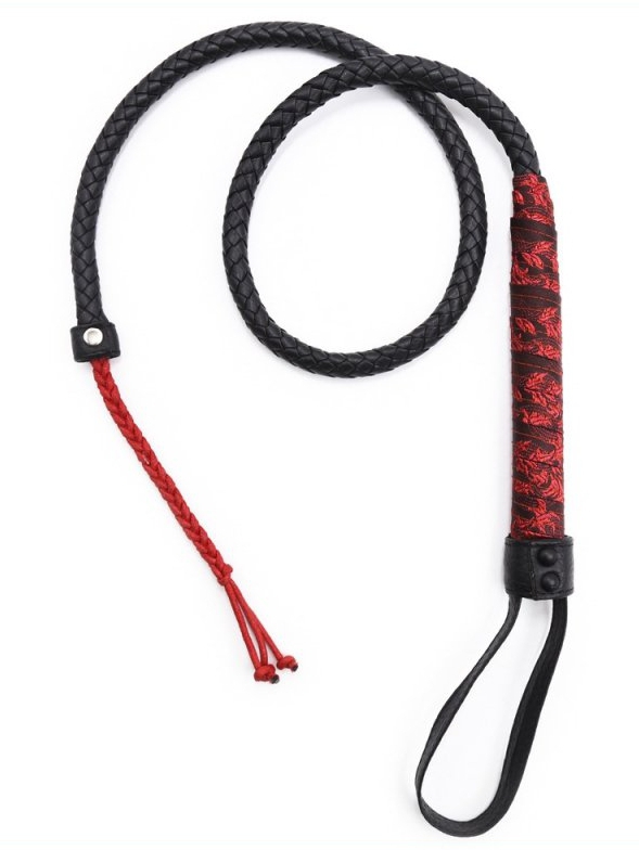 Fouet Chinese Design 90cm Noir-Rouge – Image 2