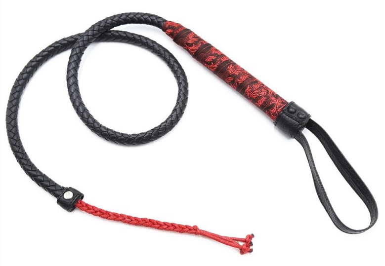 Fouet Chinese Design 90cm Noir-Rouge – Image 3