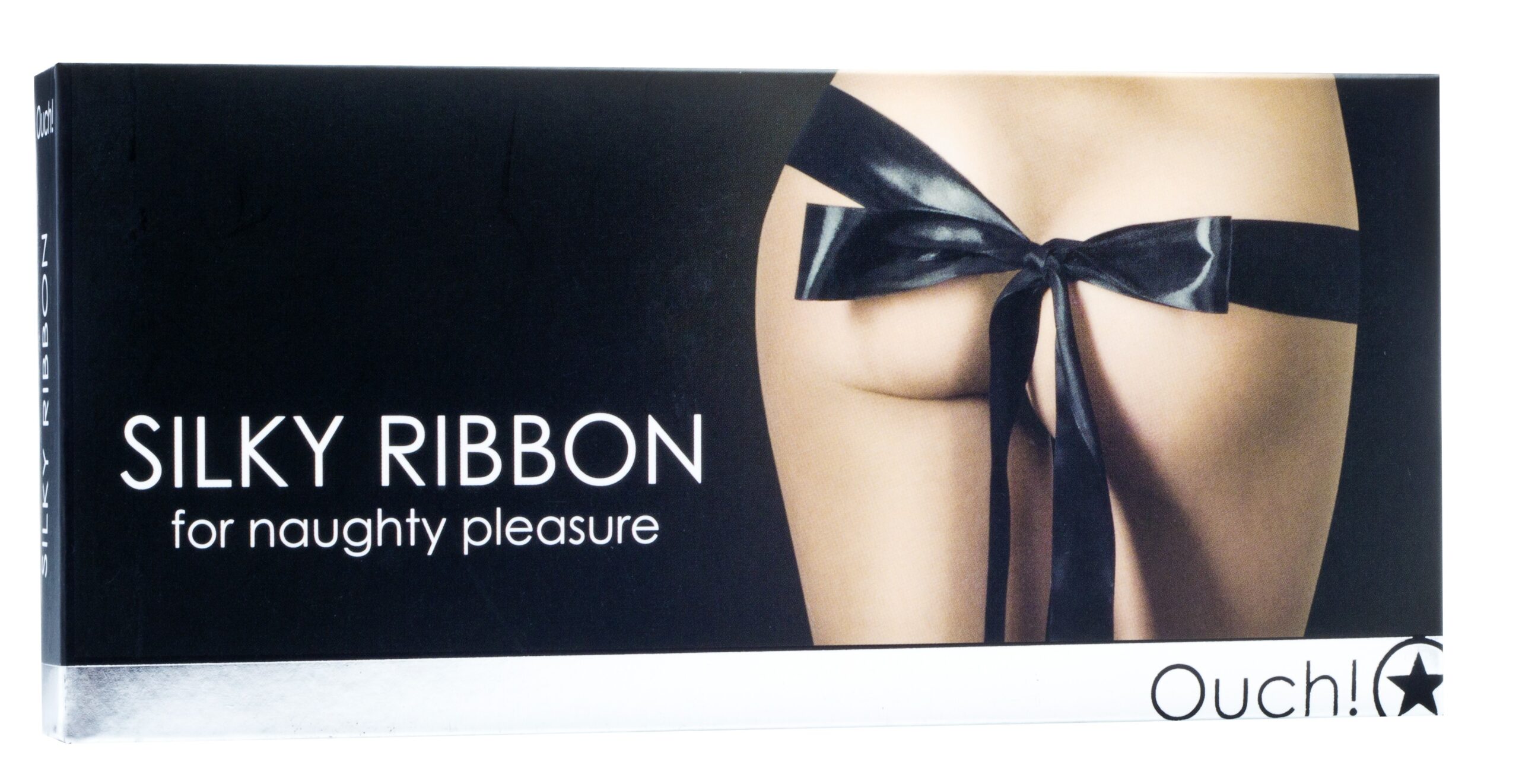 Foulard soyeux noir - 175 x 7.5 cm – Image 2