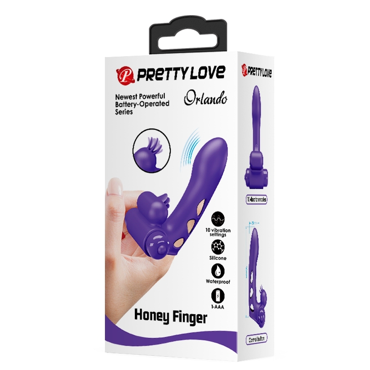 Gaine de doigt Vibrante Orlando Pretty Love 9.5 x 2.6cm Violet – Image 2