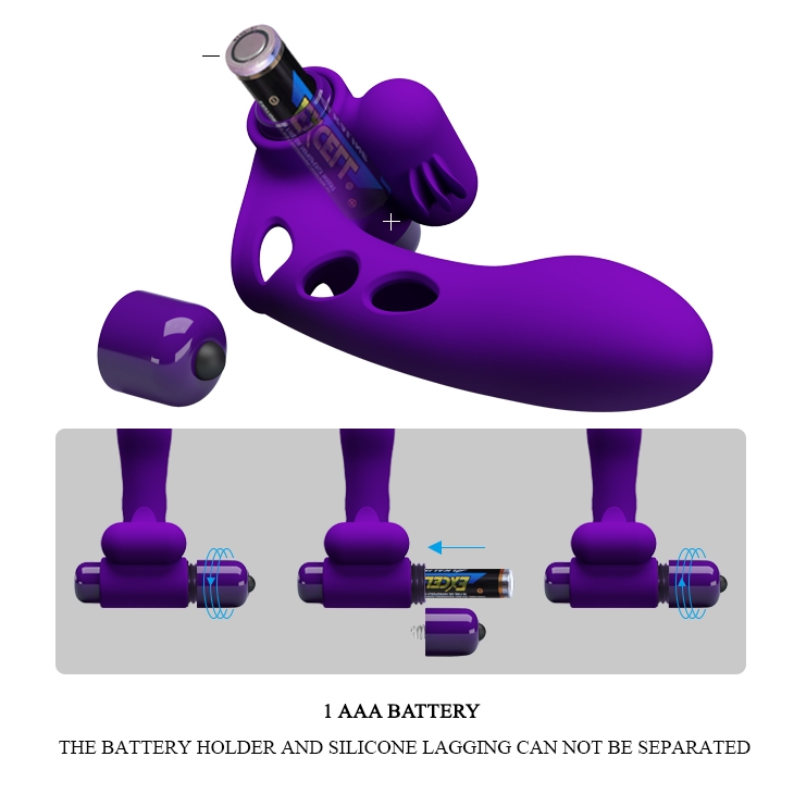 Gaine de doigt Vibrante Orlando Pretty Love 9.5 x 2.6cm Violet – Image 10