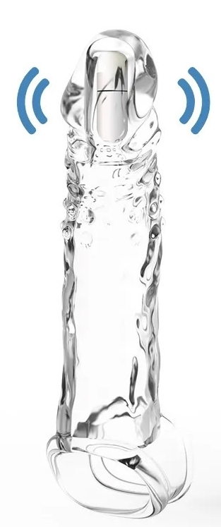 Gaine de pénis vibrante Extyvizz 13 x 3.5 cm Transparente