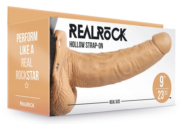 Gode ceinture creux Hollow Strap On RealRock 23 x 4.5cm Latino – Image 2