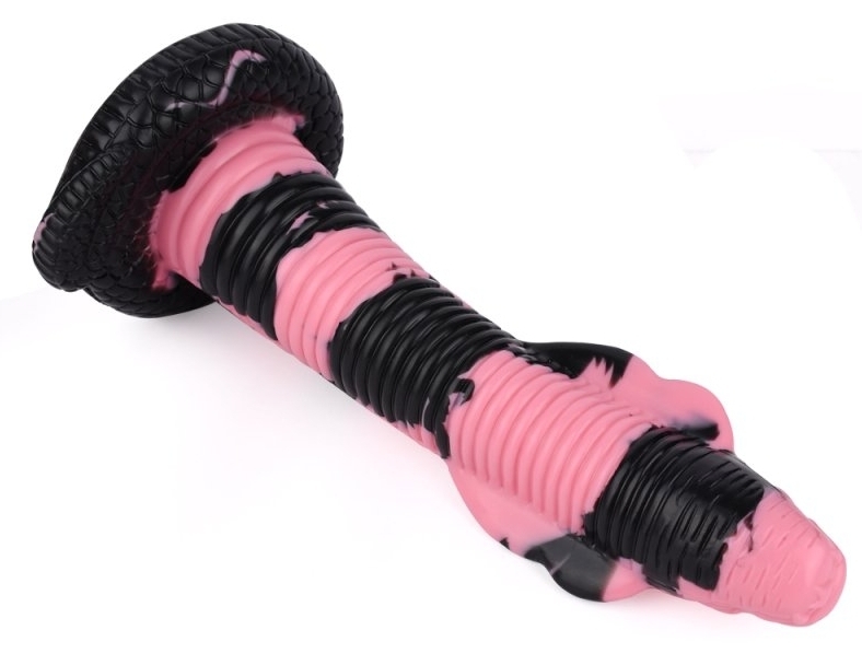 Gode Cobra Snake L 26 x 7cm Noir-Rose – Image 4