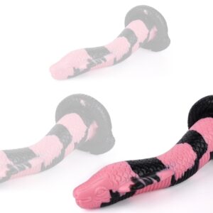 Gode Cobra Snake L 26 x 7cm Noir-Rose