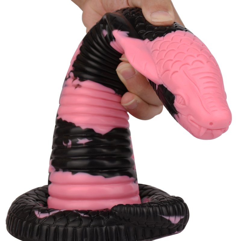 Gode Cobra Snake L 26 x 7cm Noir-Rose – Image 6