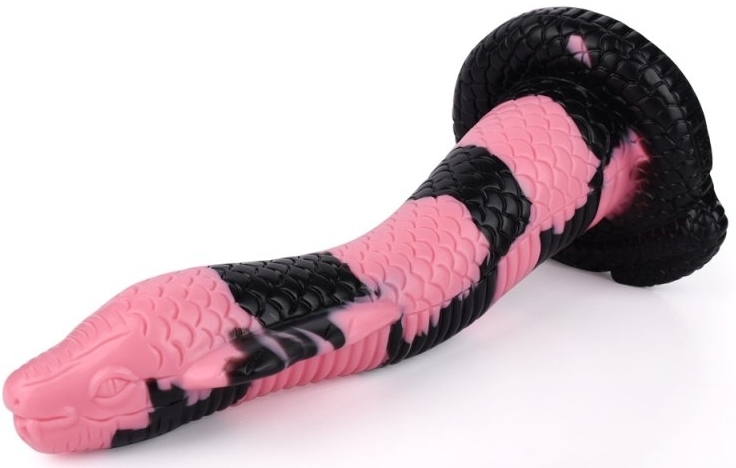 Gode Cobra Snake S 18 x 5cm Noir-Rose – Image 2