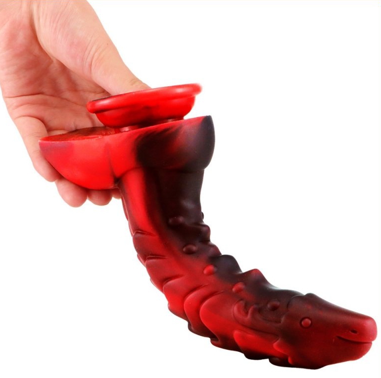 Gode Dragon Sarkan 19 x 4.5cm Noir-Rouge – Image 3