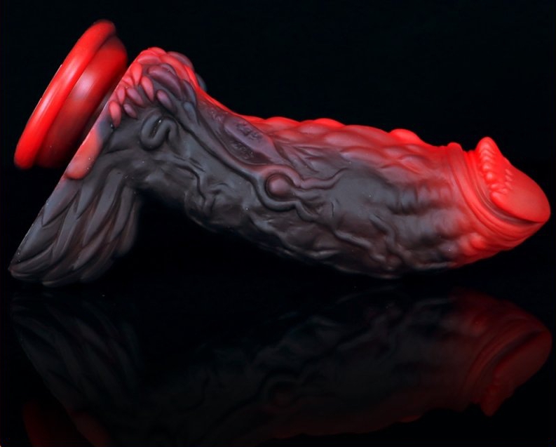 Gode Dragon Yong 15 x 5.5cm Noir-Rouge – Image 3