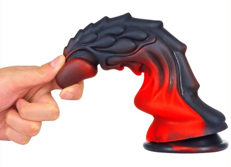 Gode Dragon Zomay 18 x 6cm Noir-Rouge – Image 4