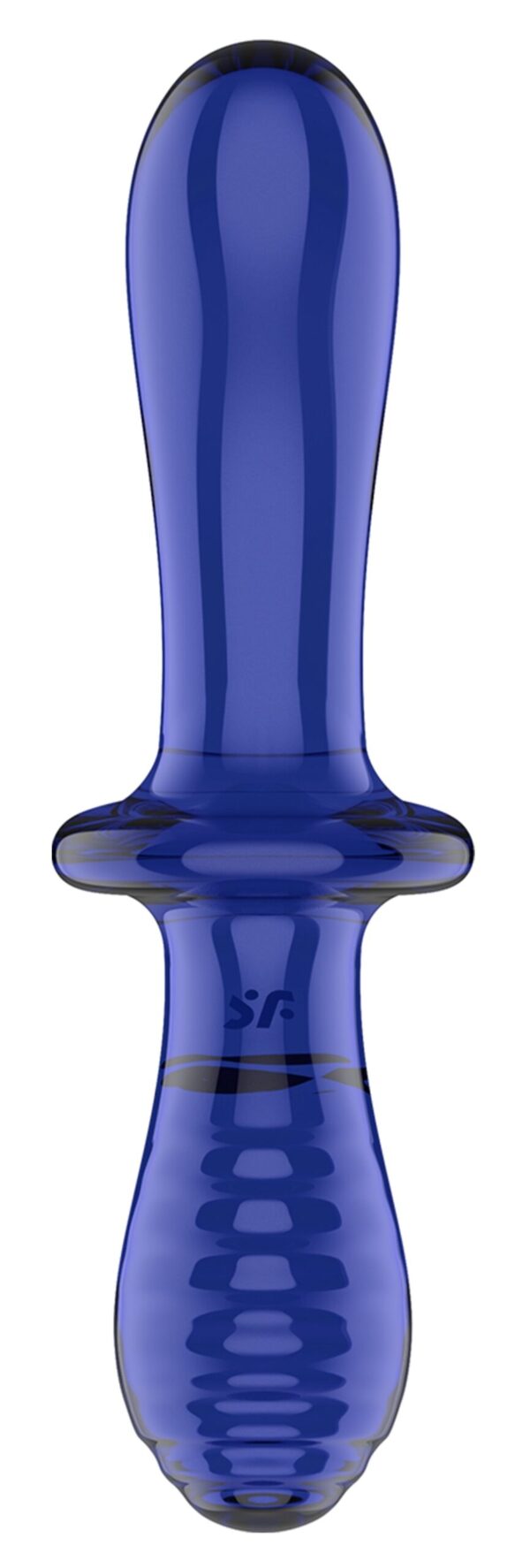 Gode en verre Double Crystal 18.5 x 3.5cm Bleu – Image 3