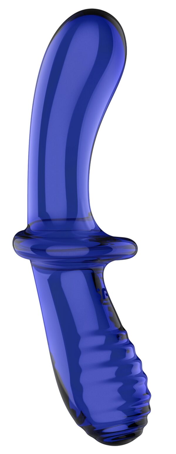 Gode en verre Double Crystal 18.5 x 3.5cm Bleu – Image 4
