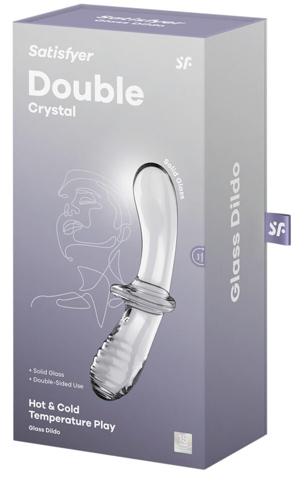 Gode en verre Double Crystal 18.5 x 3.5cm Transparent – Image 2