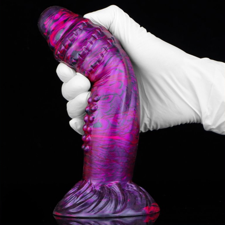 Gode Fantasy Croq 19 x 5cm Violet-Noir – Image 3