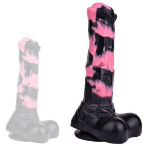 Gode Horse Hurulf M 24.5 x 6.5cm Noir-Rose