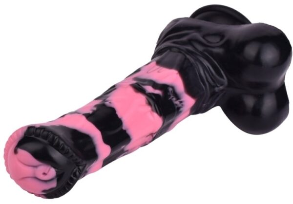 Gode Horse Hurulf M 24.5 x 6.5cm Noir-Rose – Image 6