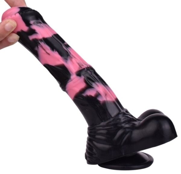 Gode Horse Hurulf M 24.5 x 6.5cm Noir-Rose – Image 7