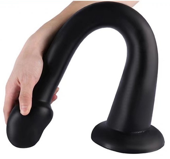 Gode long Whale Dildo M 40 x 5.5cm - Pointe 4.6cm Noir – Image 2