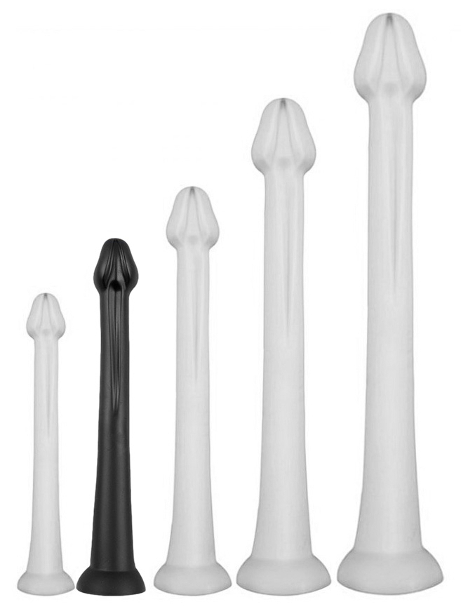 Gode long Whale Dildo M 40 x 5.5cm - Pointe 4.6cm Noir