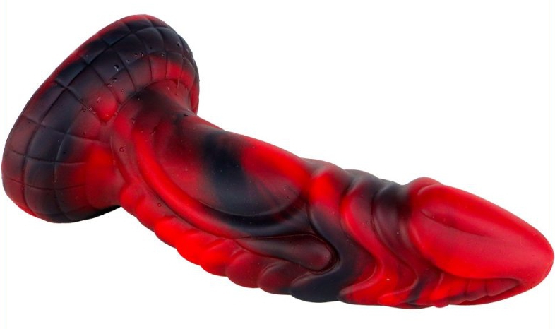 Gode monster Squax 18 x 5.5cm Noir-Rouge – Image 5