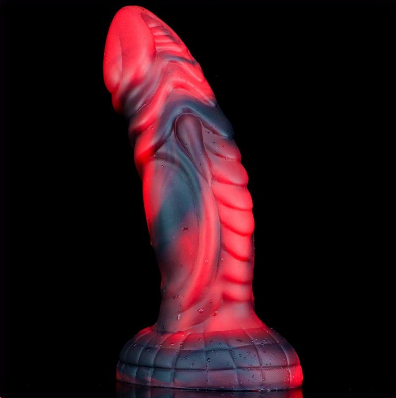Gode monster Squax 18 x 5.5cm Noir-Rouge – Image 6