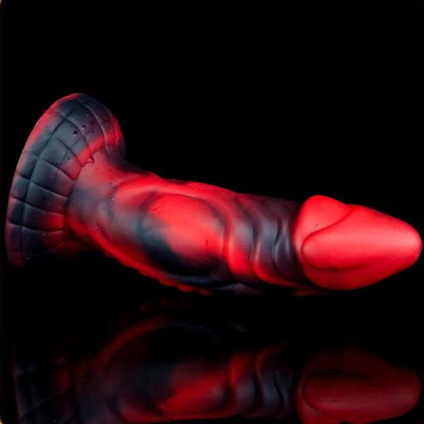 Gode monster Squax 18 x 5.5cm Noir-Rouge – Image 7