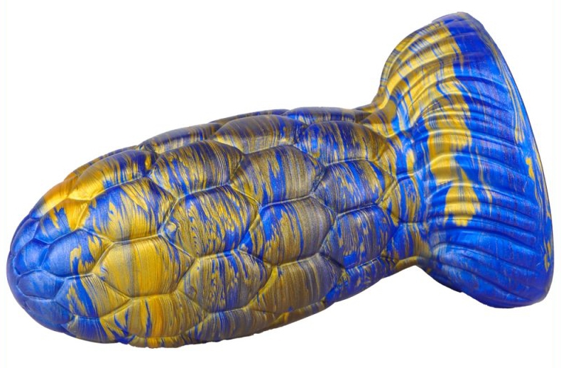 Gode Oeuf de Dragon Warnax 13 x 7cm Bleu-Doré – Image 2