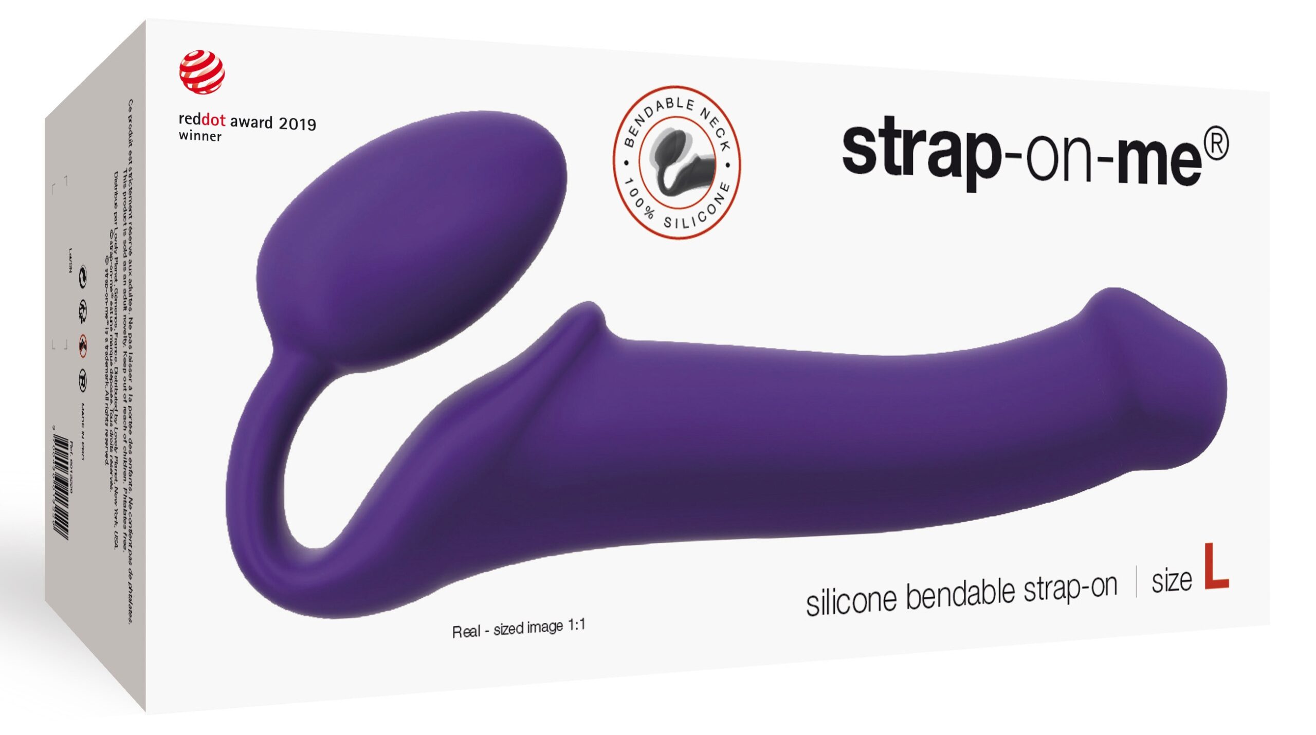 Gode + Plug STRAP-ON-ME Bendable L 16 x 3.7 cm Violet – Image 2