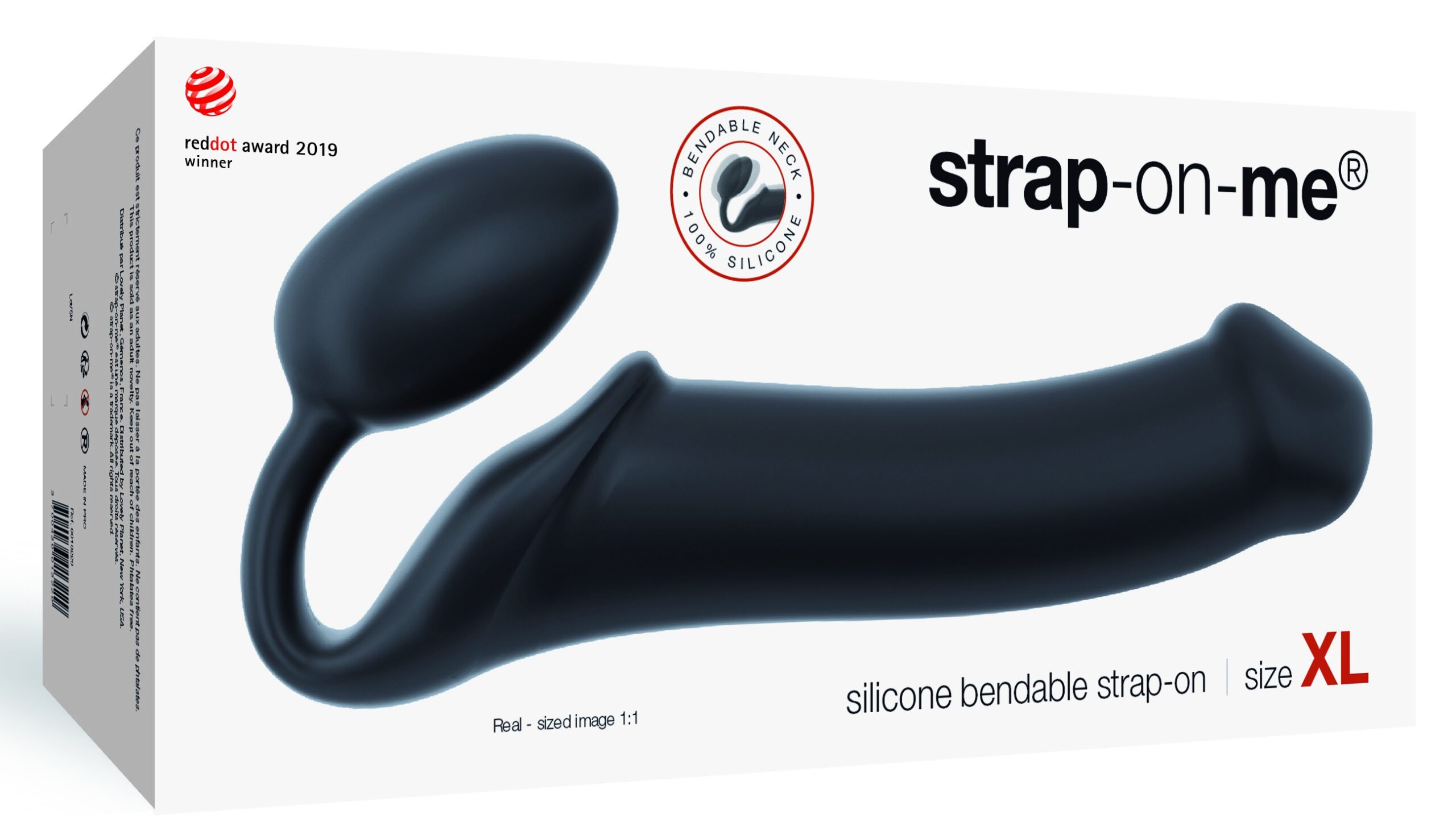 Gode + Plug STRAP-ON-ME Bendable XL 16 x 4.5 cm Noir – Image 2