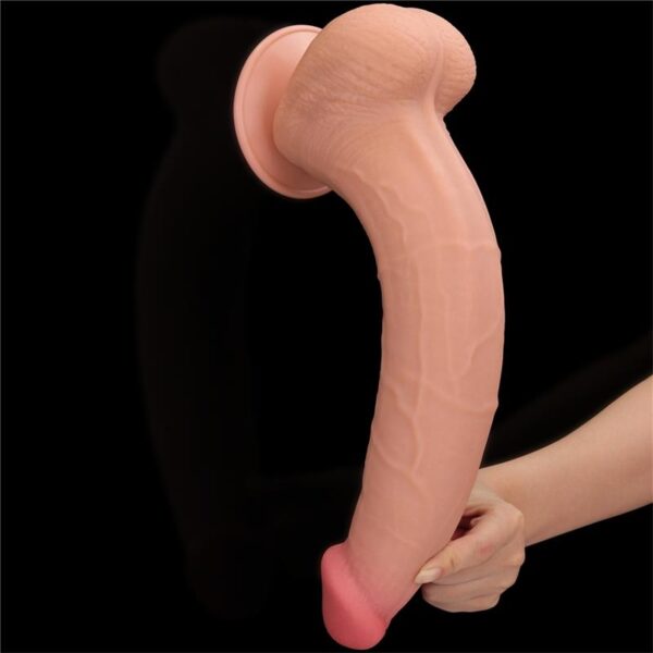 Gode réaliste avec bourses Sliding Skin 26 x 6cm – Image 4