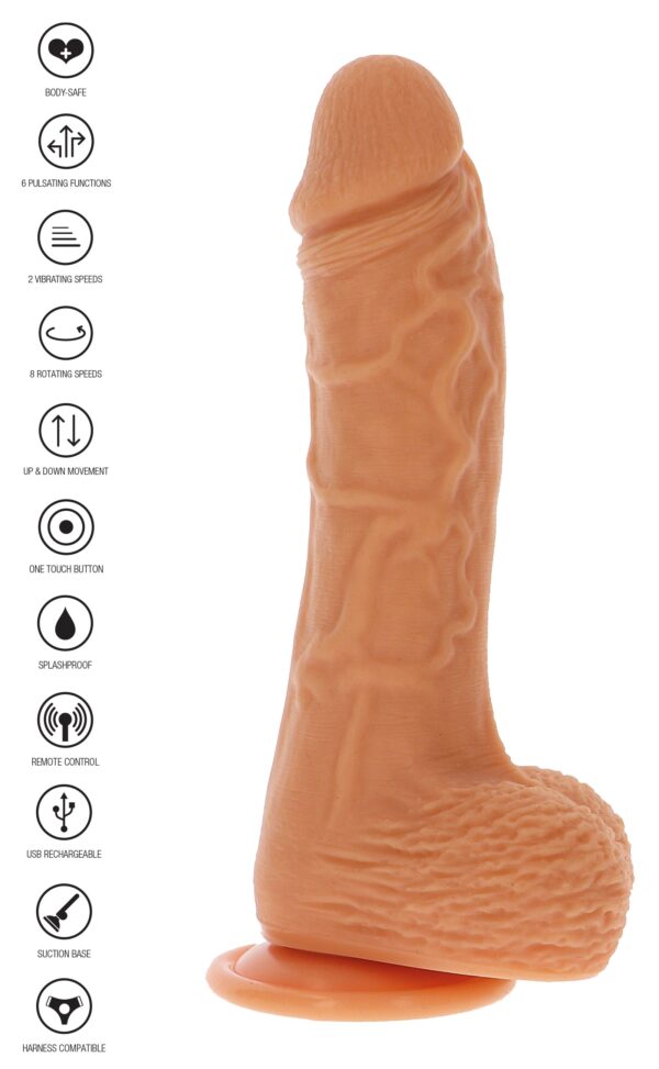 Gode réaliste vibrant à poussée Naked Real 16.5 x 4cm – Image 6