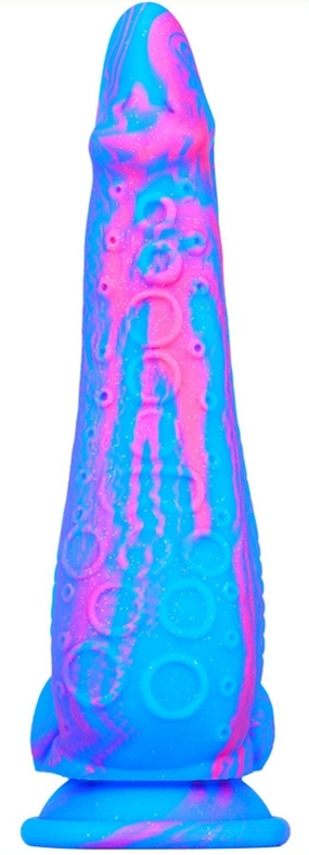 Gode silicone Inkipus 18 x 5.5cm Bleu-Rose – Image 4