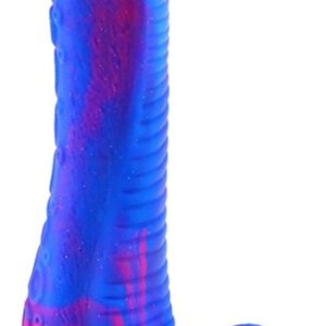 Gode silicone Inkipus 18 x 5.5cm Bleu-Rose