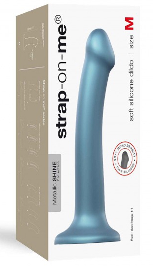 Gode Strap-On-Me M 16 x 4 cm Bleu Metallic Shine – Image 2