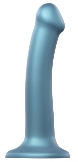 Gode Strap-On-Me M 16 x 4 cm Bleu Metallic Shine