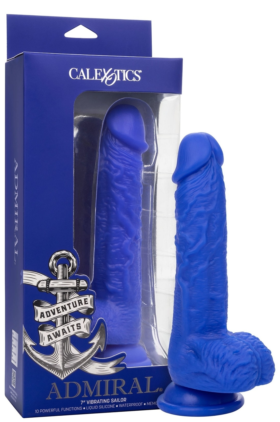 Gode vibrant Admiral 14 x 3.7 cm Bleu – Image 10