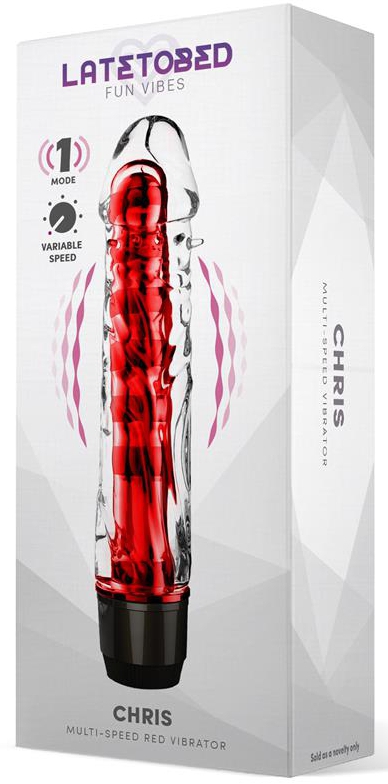 Gode vibrant Chris 14 x 3.3cm Rouge – Image 2