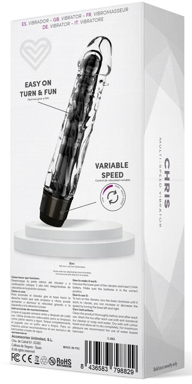 Gode vibrant Chris 14 x 3.3cm Transparent – Image 4