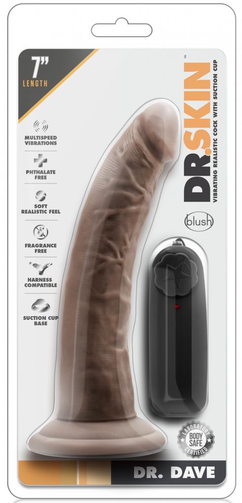 Gode vibrant Dr Dave Dr Skin 18 x 4cm Marron – Image 2