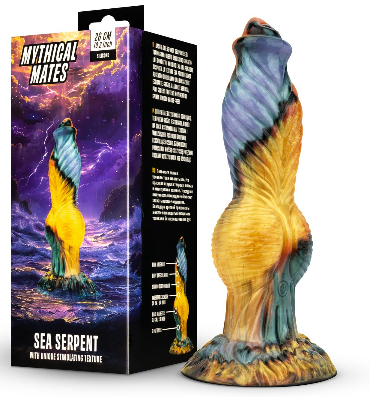 Gode Vibrant Va-et-Vient Sea Serpent 22 x 6.5cm – Image 2